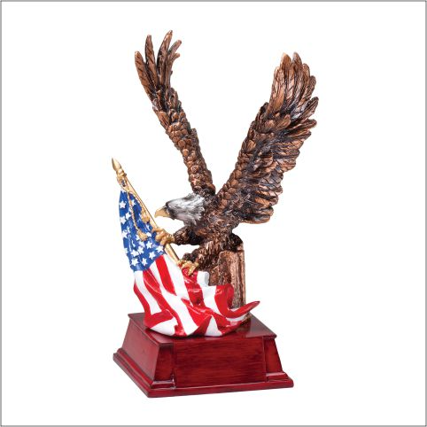 Eagle Resin with Flag
