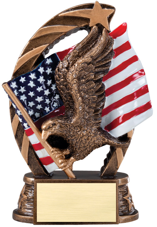 Eagle Resin with Star and Flag