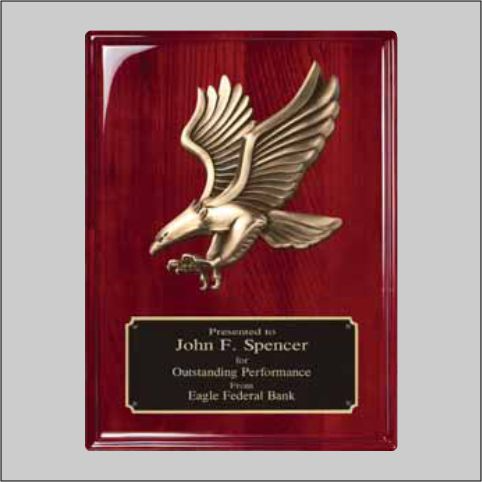 Rosewood Plaque with Metal Eagle Casting - Made in the USA