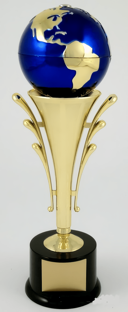 Earth Day Globe Riser Trophy with Spinning Action - Schoppy&