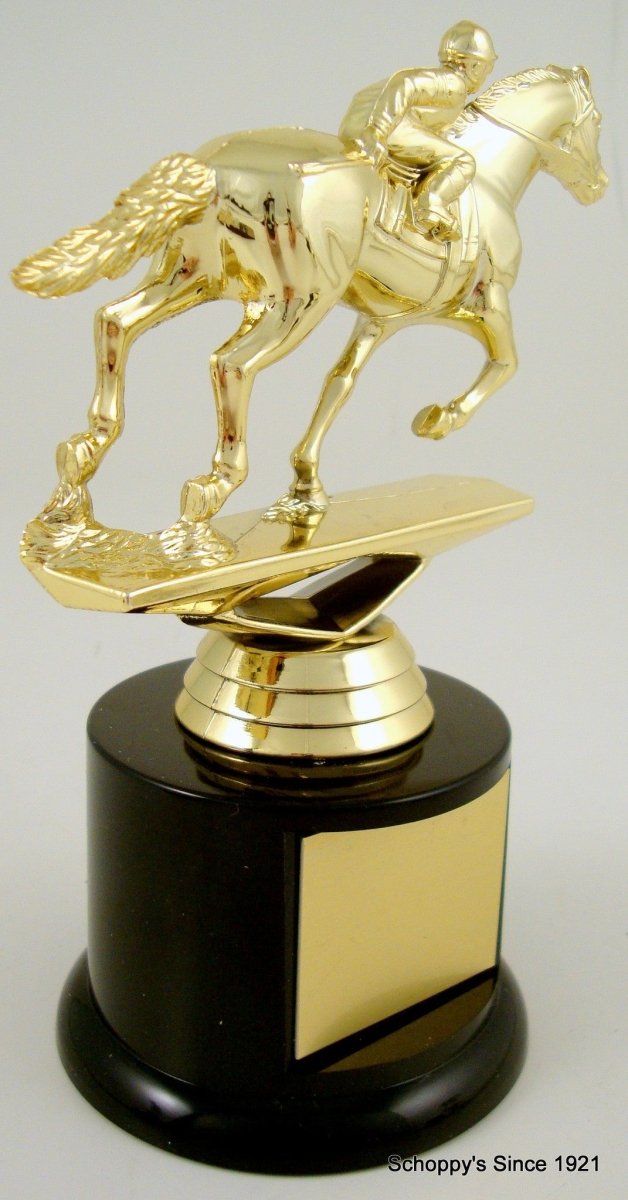 Equestrian Trophy On Black Round Base - Schoppy's Since 1921