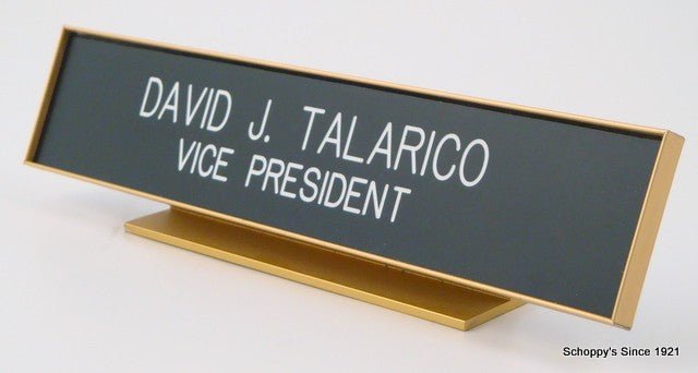 Executive Desk Nameplate Gold - Schoppy's Since 1921