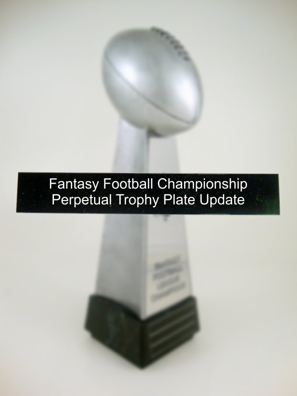 Fantasy Football Championship Perpetual Trophy Annual Update - Schoppy's Since 1921