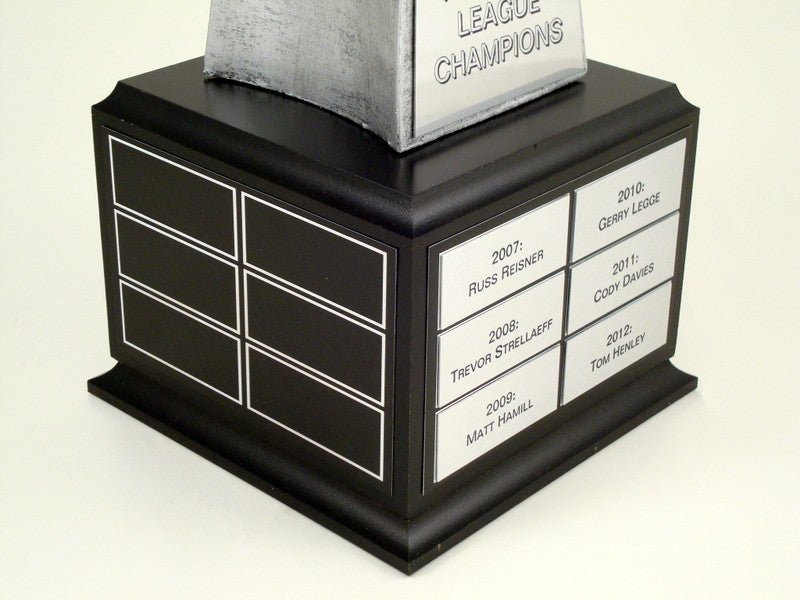 Fantasy Football Chrome Finish Perpetual Trophy on Wood Base - Schoppy's Since 1921