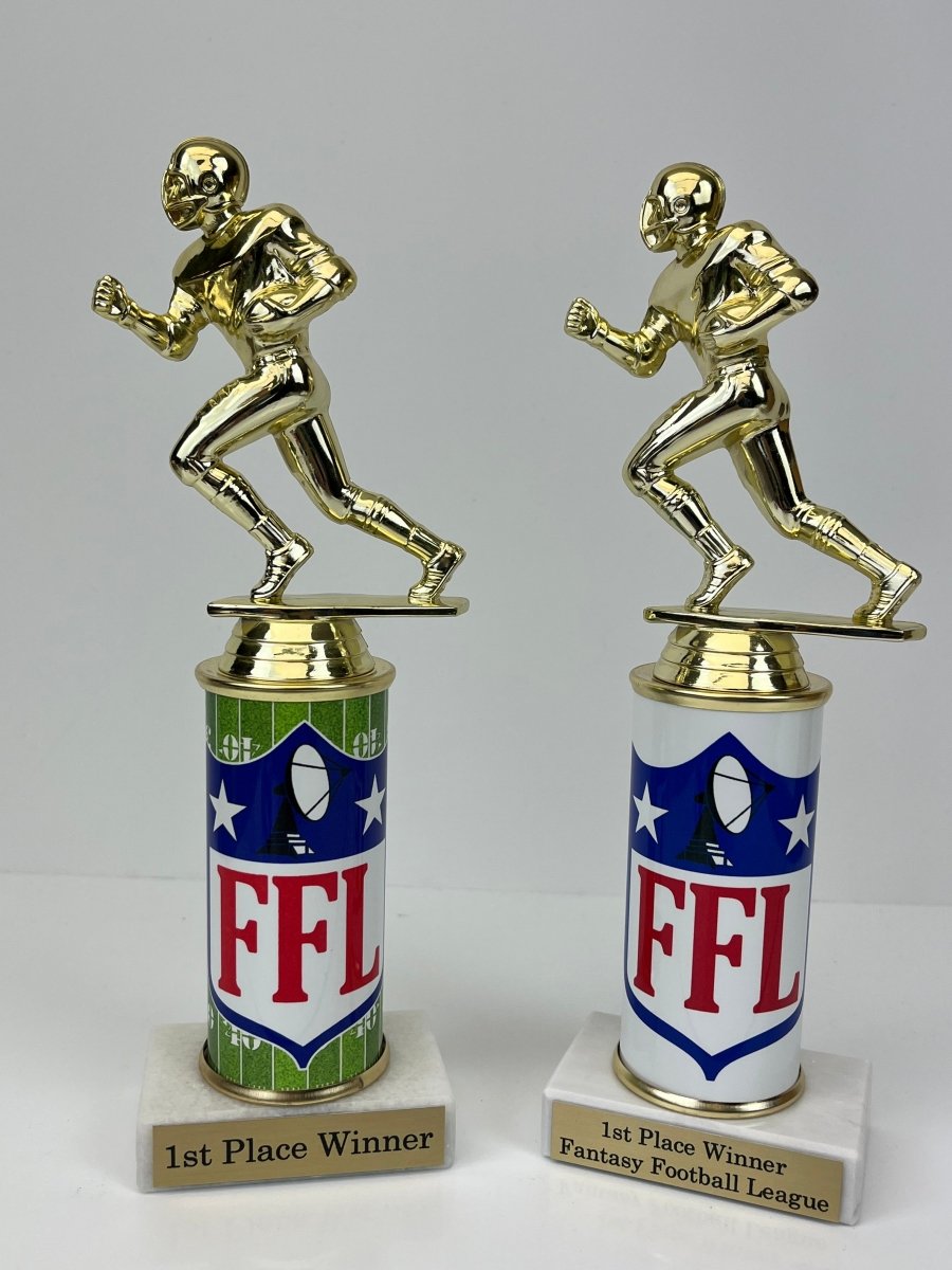 Fantasy Football League Runner Trophy on Original Metal Column - Schoppy's Since 1921