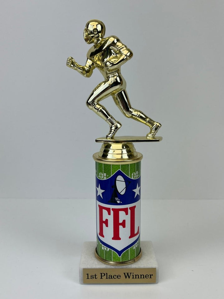 Fantasy Football League Runner Trophy on Original Metal Column - Schoppy's Since 1921