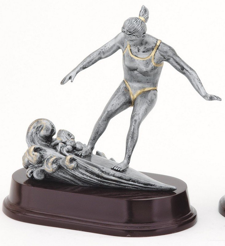 Female Surfer Resin Trophy