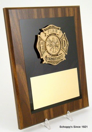 Fire Department Plaque - Schoppy's Since 1921