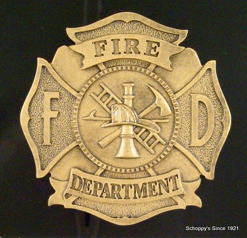 Fire Department Plaque - Schoppy's Since 1921