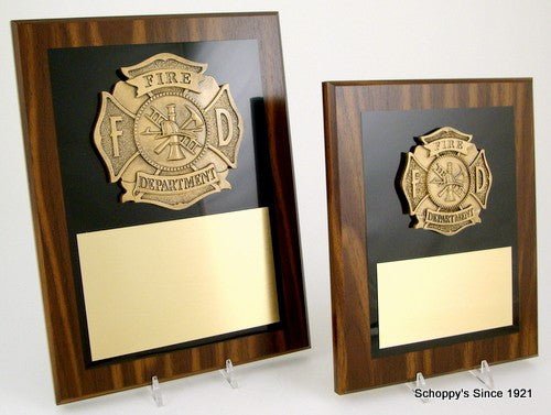 Fire Department Plaque - Schoppy's Since 1921