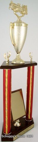 Fire Truck Three Column Perpetual Plaque Trophy - Schoppy's Since 1921