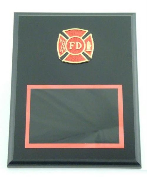 Firefighter Plaque with Fire Department Logo 8" x 10 - Schoppy's Since 1921