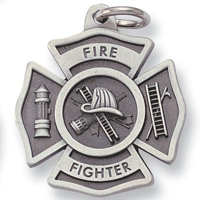 Firefighter Sculptured Genuine Pewter Key Chain - Schoppy's Since 1921