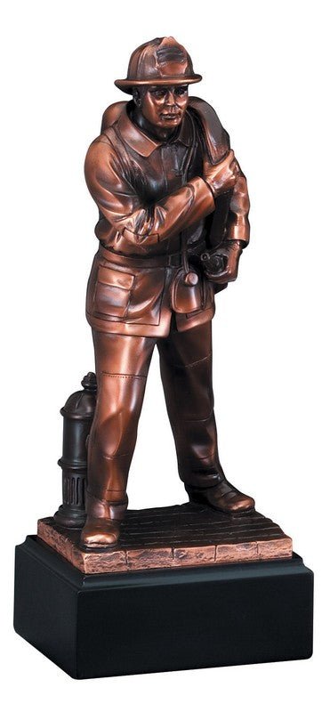 Fireman American Hero Electroplated Resin Sculpture - Schoppy's Since 1921
