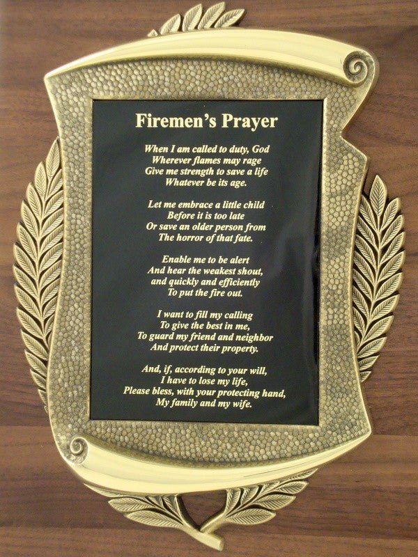 Firemen's Prayer Plaque - Schoppy's Since 1921