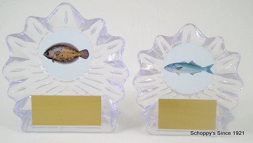 Fish Logo on Large Shell Acrylic Trophy-Trophies-Schoppy's Since 1921