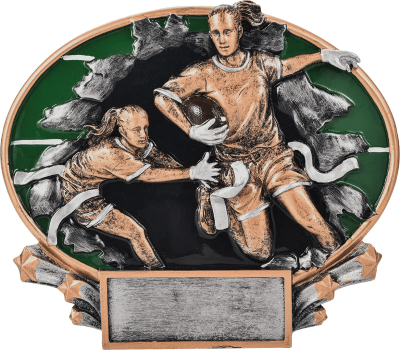 Flag Football Female Resin Plate - Schoppy's Since 1921