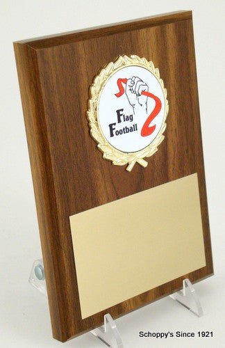 Flag Football Logo 5x7 Plaque - Schoppy's Since 1921