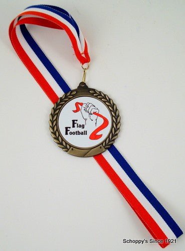 Flag Football Logo Medal - Schoppy's Since 1921