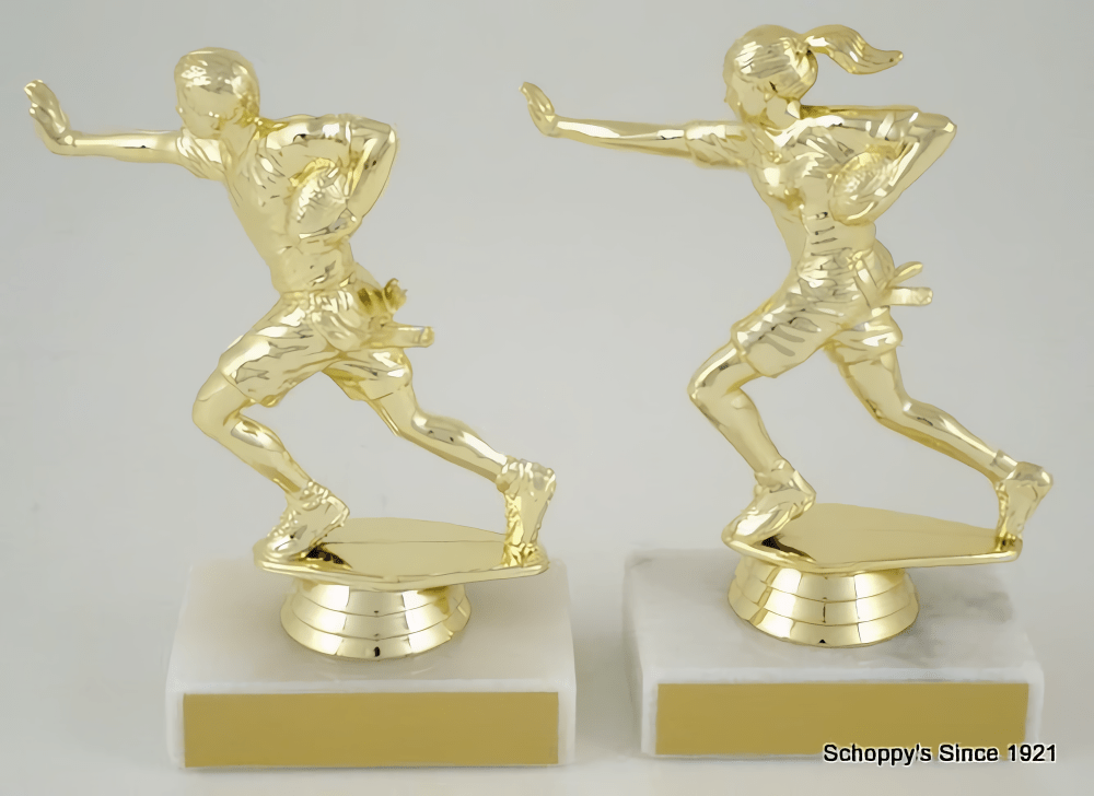 Flag Football Trophy On Marble Base - Schoppy&
