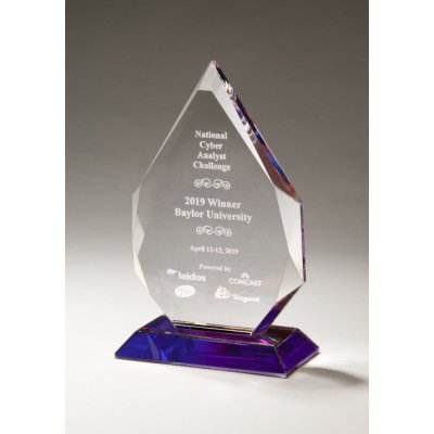 Flame Series Crystal Award with Prism - effect Base - Schoppy's Since 1921