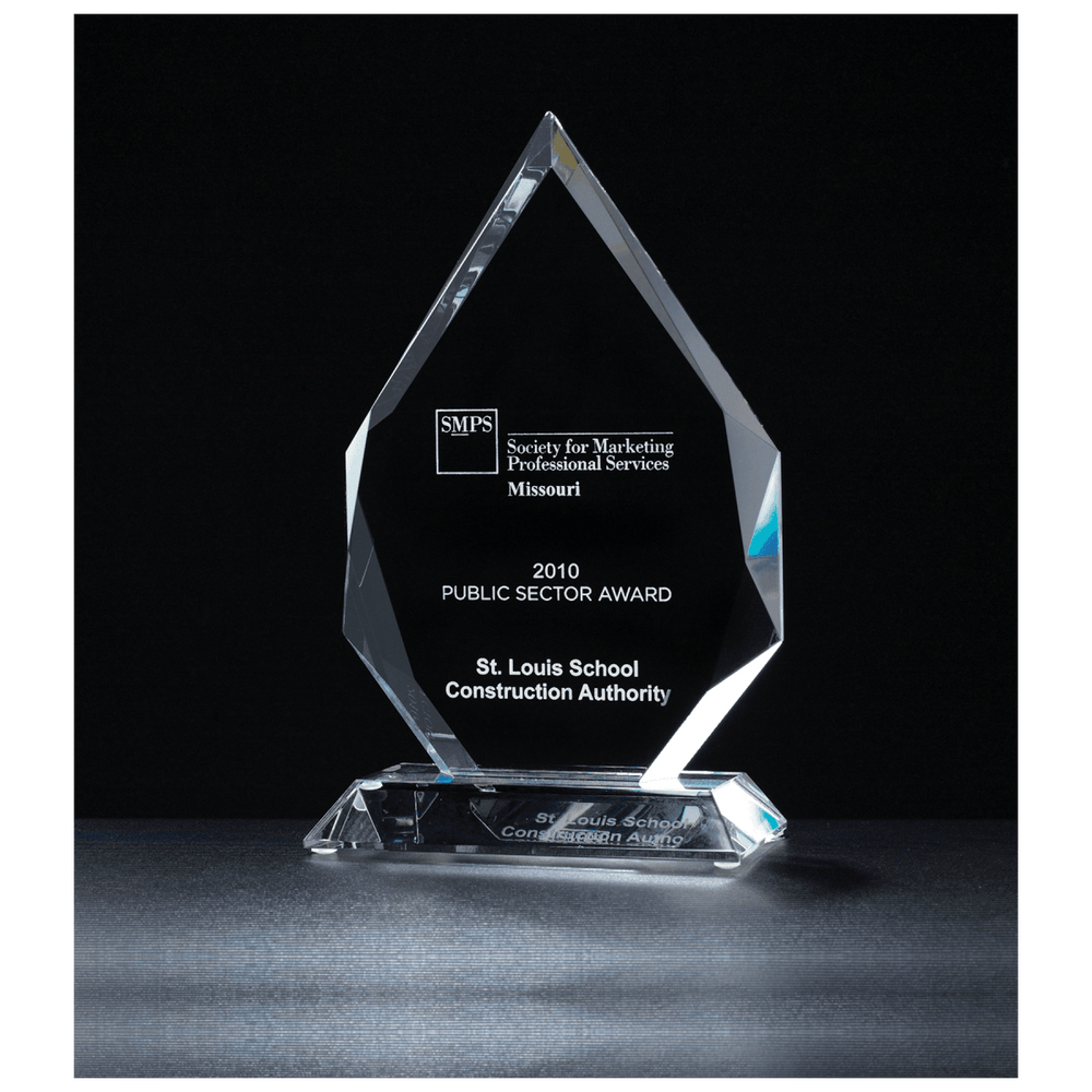 Flame Series Multi - Faceted Optical Crystal Award - Schoppy's Since 1921