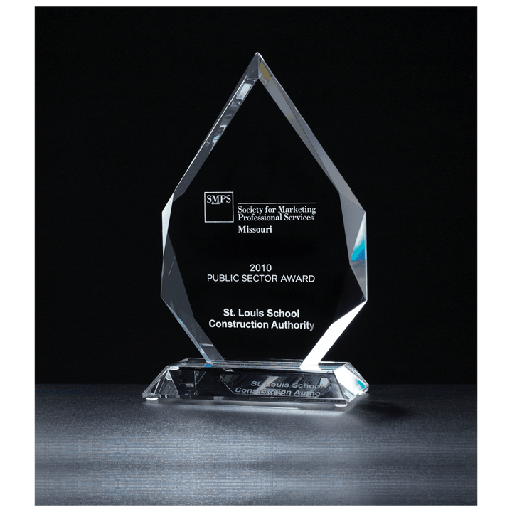 Flame Series Multi - Faceted Optical Crystal Award - Schoppy's Since 1921