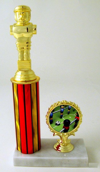 Foosball Column Trophy with Logo Trim - Schoppy's Since 1921