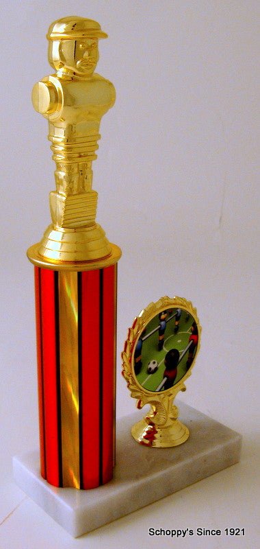 Foosball Column Trophy with Logo Trim - Schoppy's Since 1921