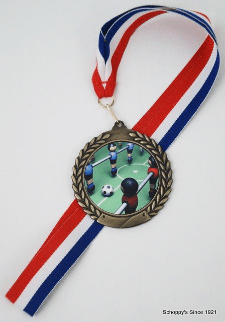 Foosball Medal - Your Choice of Neck Ribbon Color - Schoppy's Since 1921