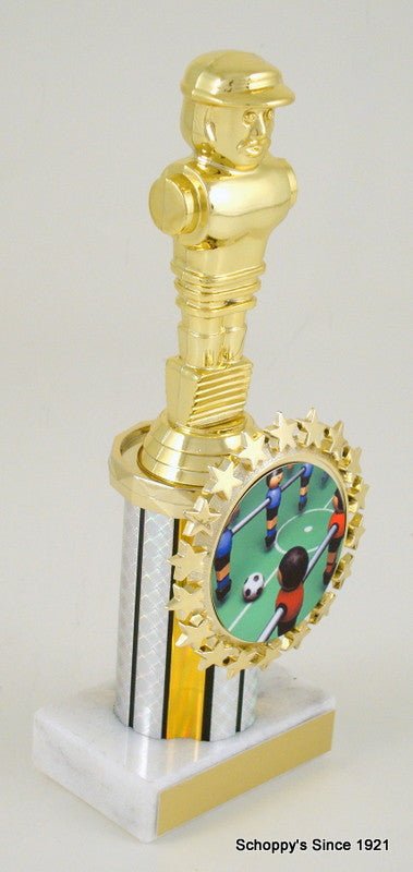 Foosball Round Column Logo Holder Trophy - Schoppy's Since 1921