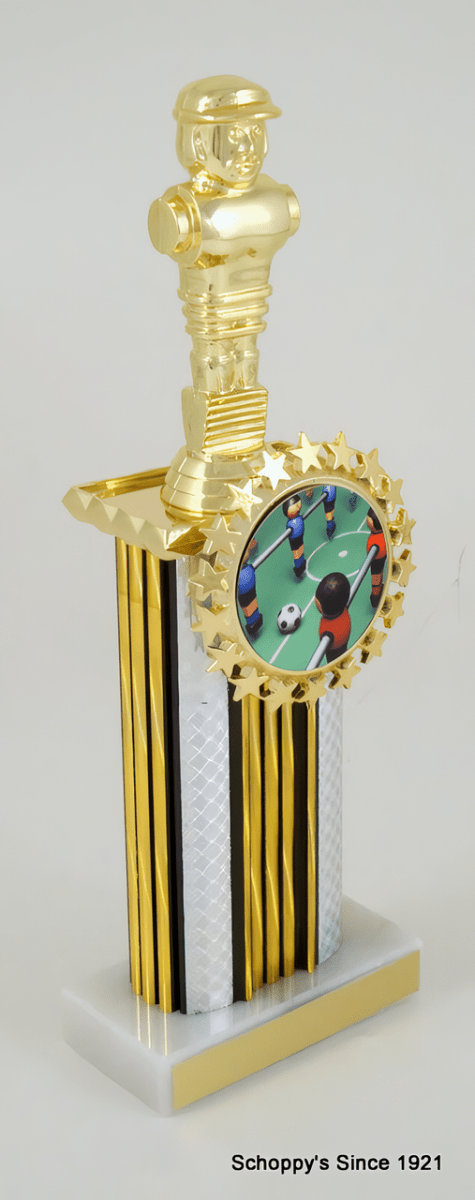 Foosball Wide Column Logo Holder Trophy - Schoppy&