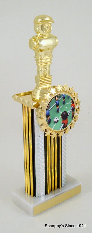 Foosball Wide Column Logo Holder Trophy - Schoppy's Since 1921