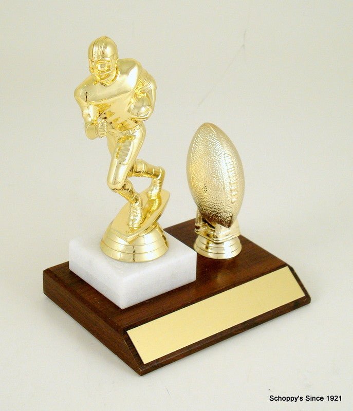 Football Figure On Wooden Base With Football - Schoppy's Since 1921