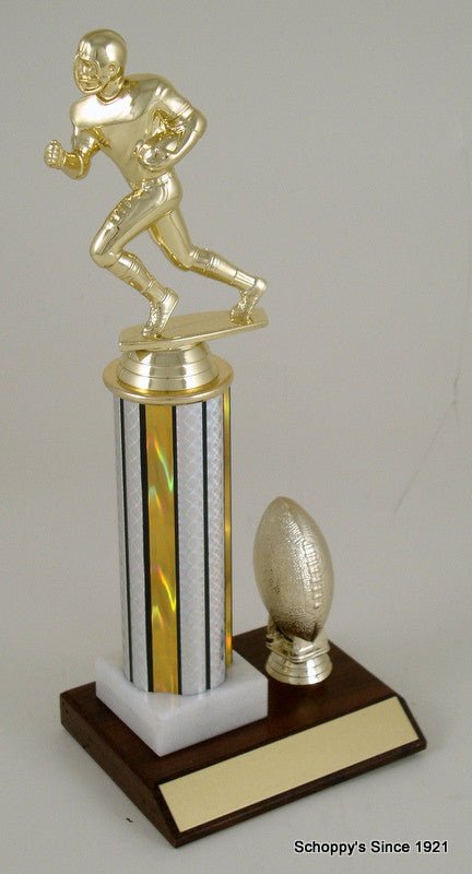 Football Figure with Football Trim Marble Pedestal Trophy - Schoppy's Since 1921