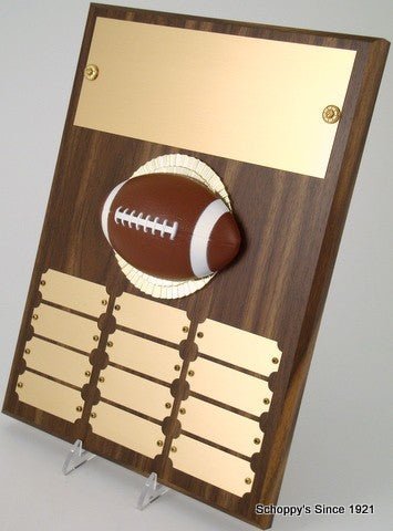 Football Perpetual Plaque - 12 plate - 9 x 12 - Schoppy's Since 1921