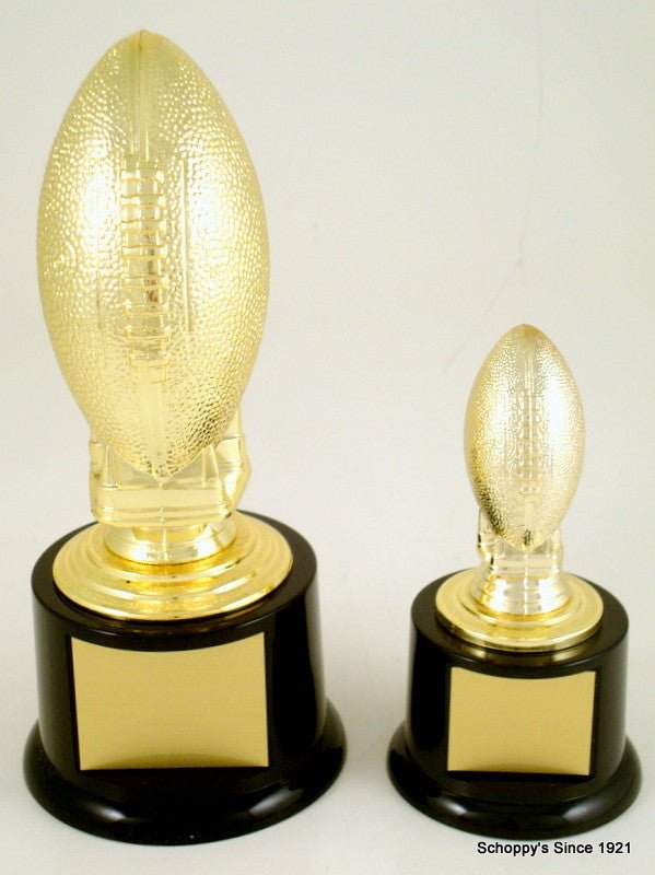 Small Football Trophy on Black Round Base-Trophy-Schoppy's Since 1921