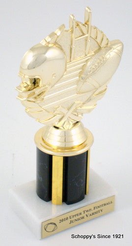 Football Wreath Column Trophy on Marble Base - Schoppy's Since 1921