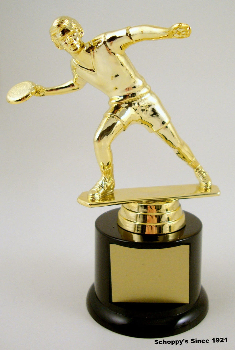 Frisbee Thrower Trophy On Black Round Base-Trophy-Schoppy's Since 1921