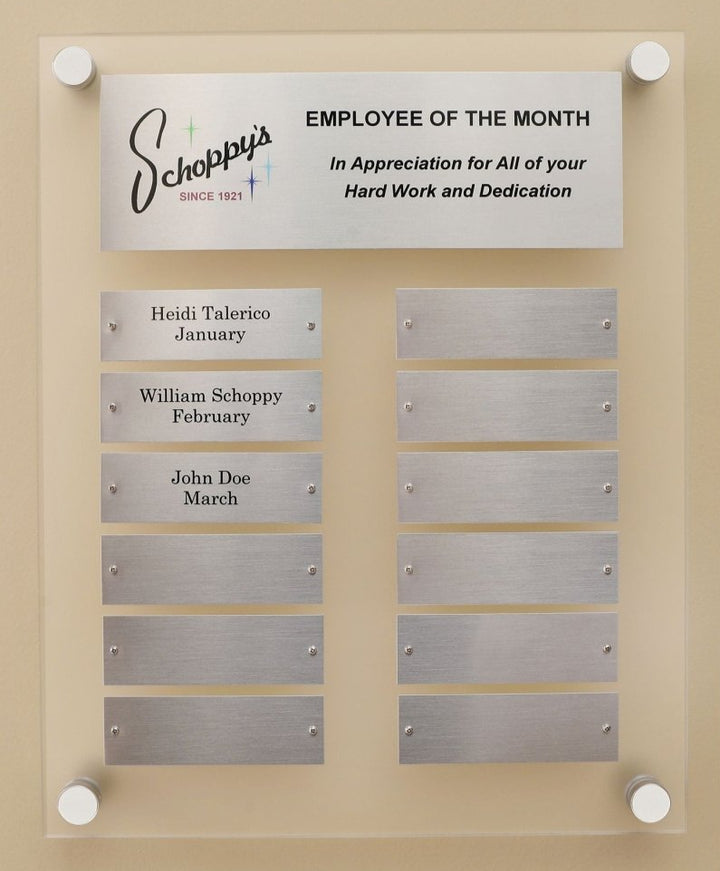 Frosted Acrylic Custom Perpetual Plaque - Multiple Sizes - Schoppy's Since 1921