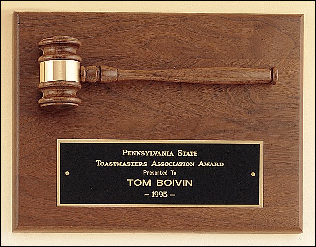 Gavel 9x"12" Long American Walnut Plaque - Schoppy's Since 1921