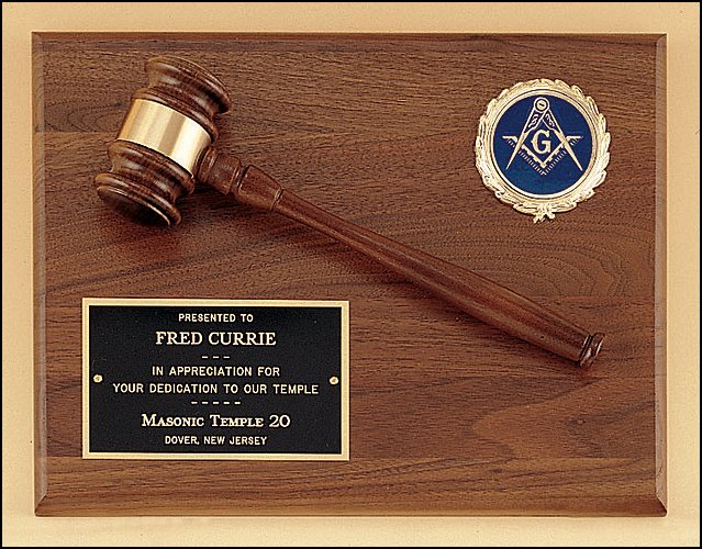 American Walnut Gavel and Logo 9"x12" Plaque - Schoppy's Since 1921