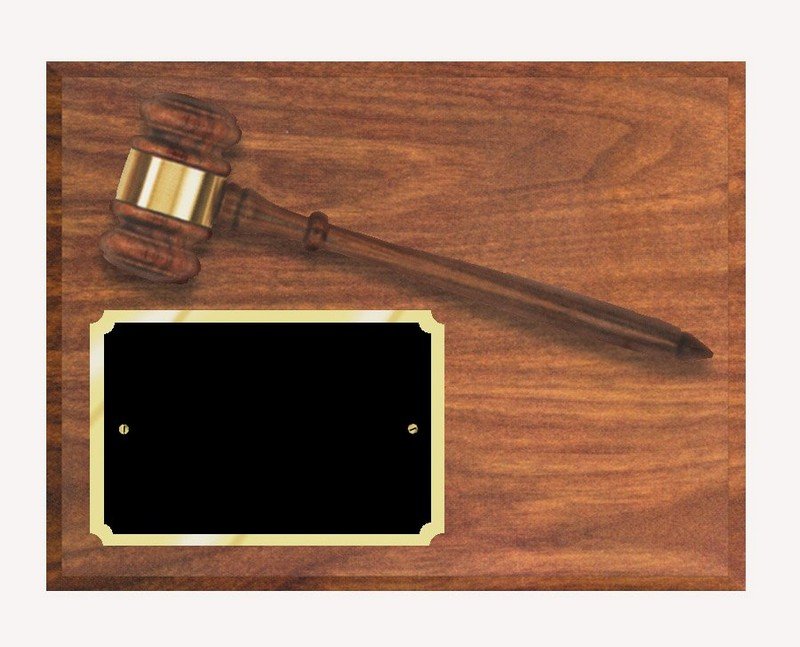 Genuine Walnut Gavel Plaque 9" x 12" - Schoppy's Since 1921