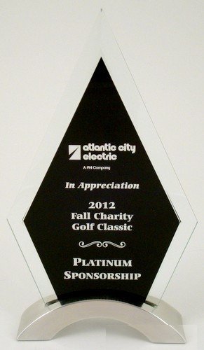 Glass Award with Black Silk Screen - Schoppy's Since 1921