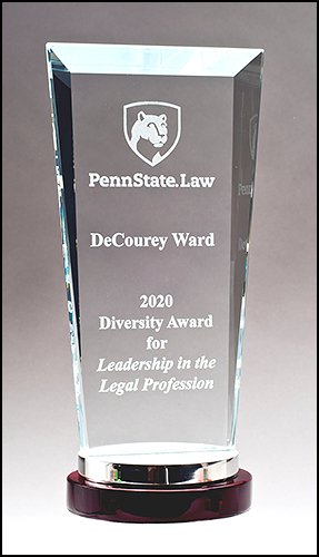 Glass Award with Rosewood and Aluminum Base - Schoppy's Since 1921