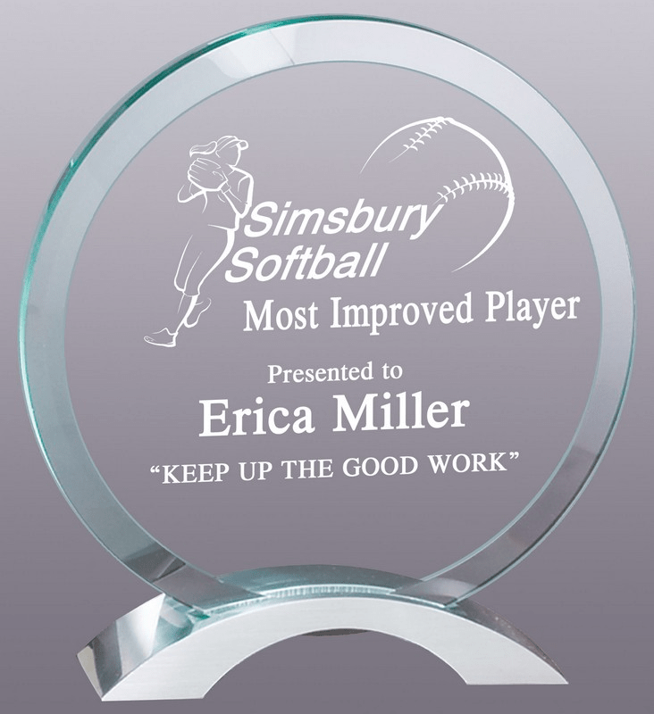 Glass Circle Award with Silver Arc - Schoppy's Since 1921