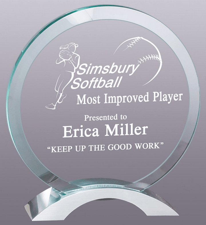 Glass Circle Award with Silver Arc - Schoppy's Since 1921