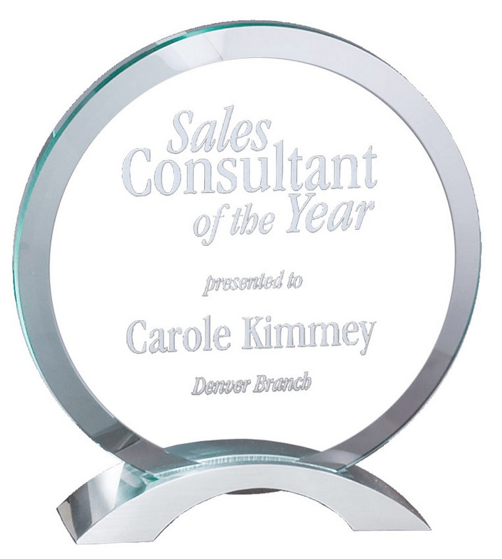 Glass Circle Award with Silver Arc - Schoppy's Since 1921