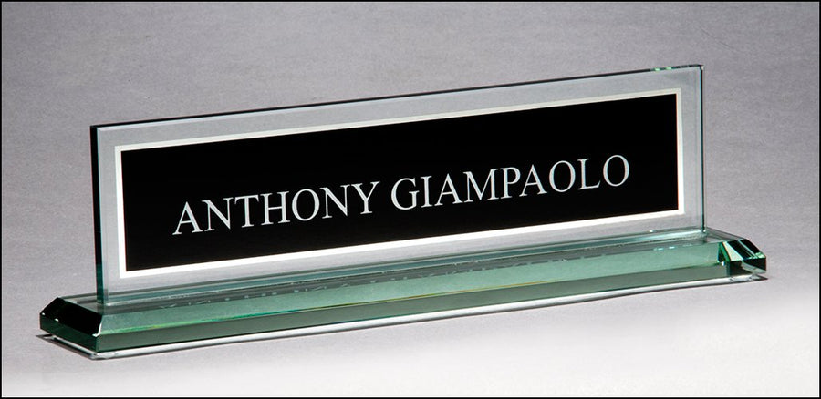 Glass Name Plate with Black Center - Schoppy's Since 1921