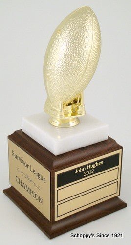 Golden Football Trophy on Small Walnut Finish Base - Schoppy's Since 1921